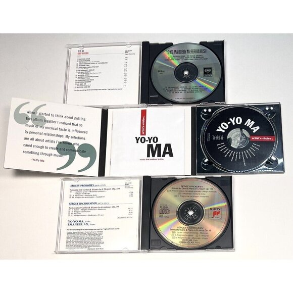 Lot 3 Yo-Yo Ma Classical CDs Cello Sonatas Hush Bobby McFerrin Artist's Choice - Picture 2 of 3